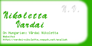 nikoletta vardai business card
