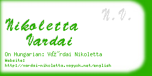 nikoletta vardai business card